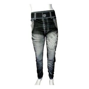 Women Black/White Daisy Leggings